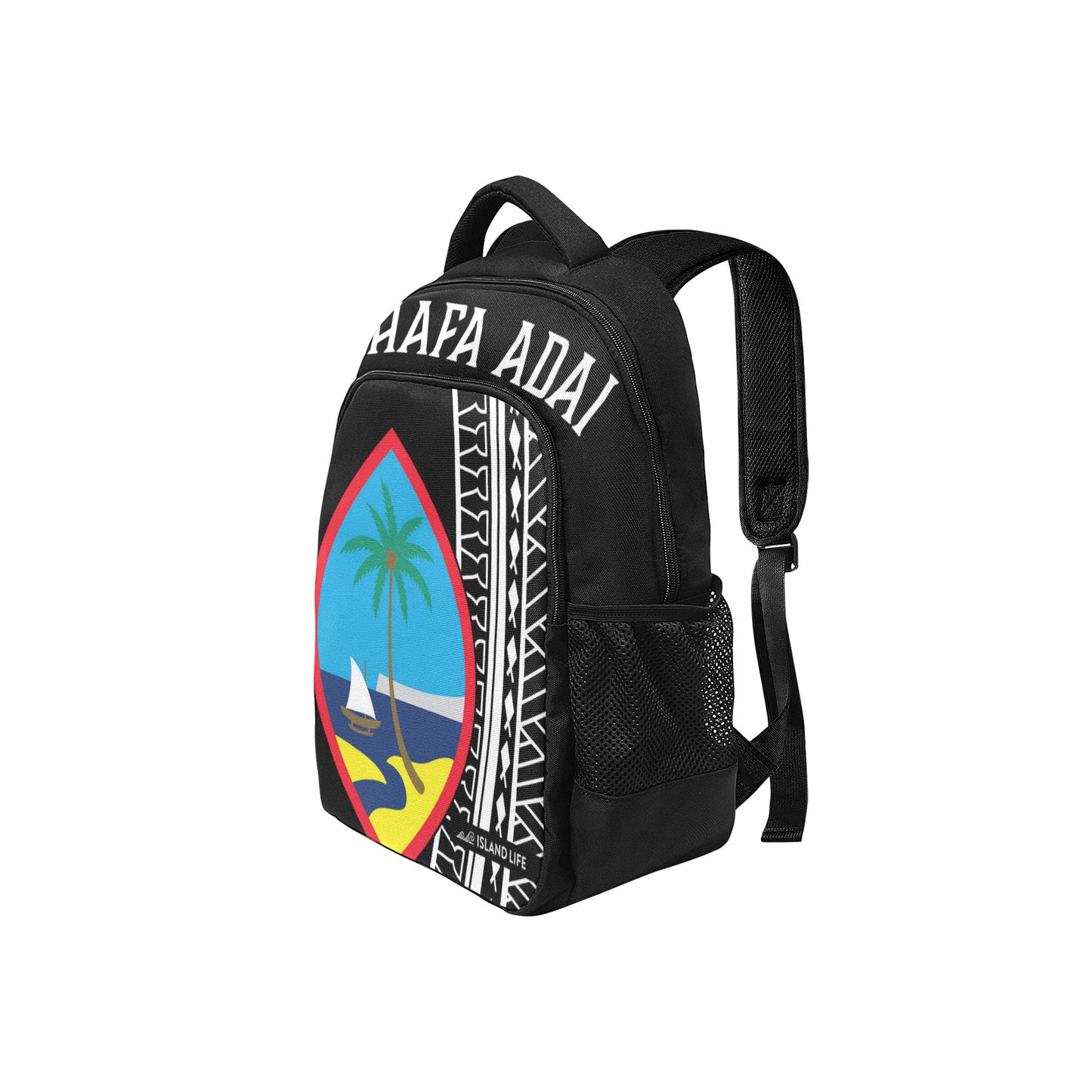 Hafa Adai Guam Tribal Black Multifunctional Backpack