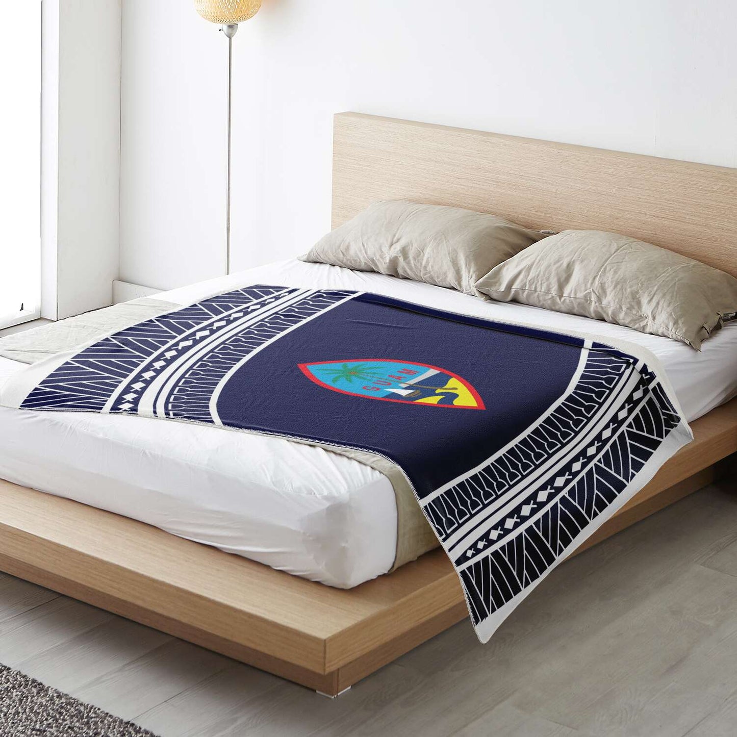 Guam Seal Tribal Blue Microfleece Blanket