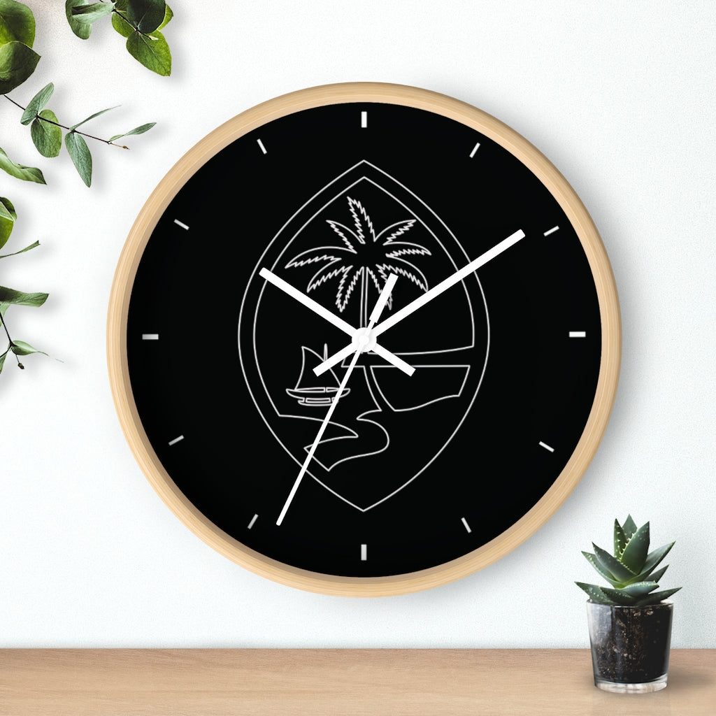 Guam Seal Minimalist Wood Wall Clock