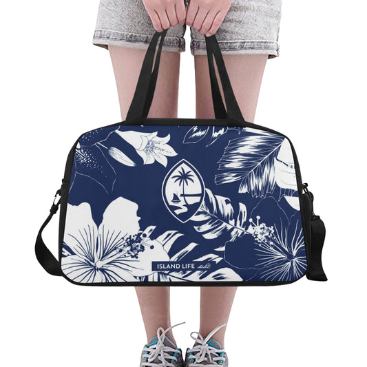 Guam Blue Floral Fitness Gym Bag
