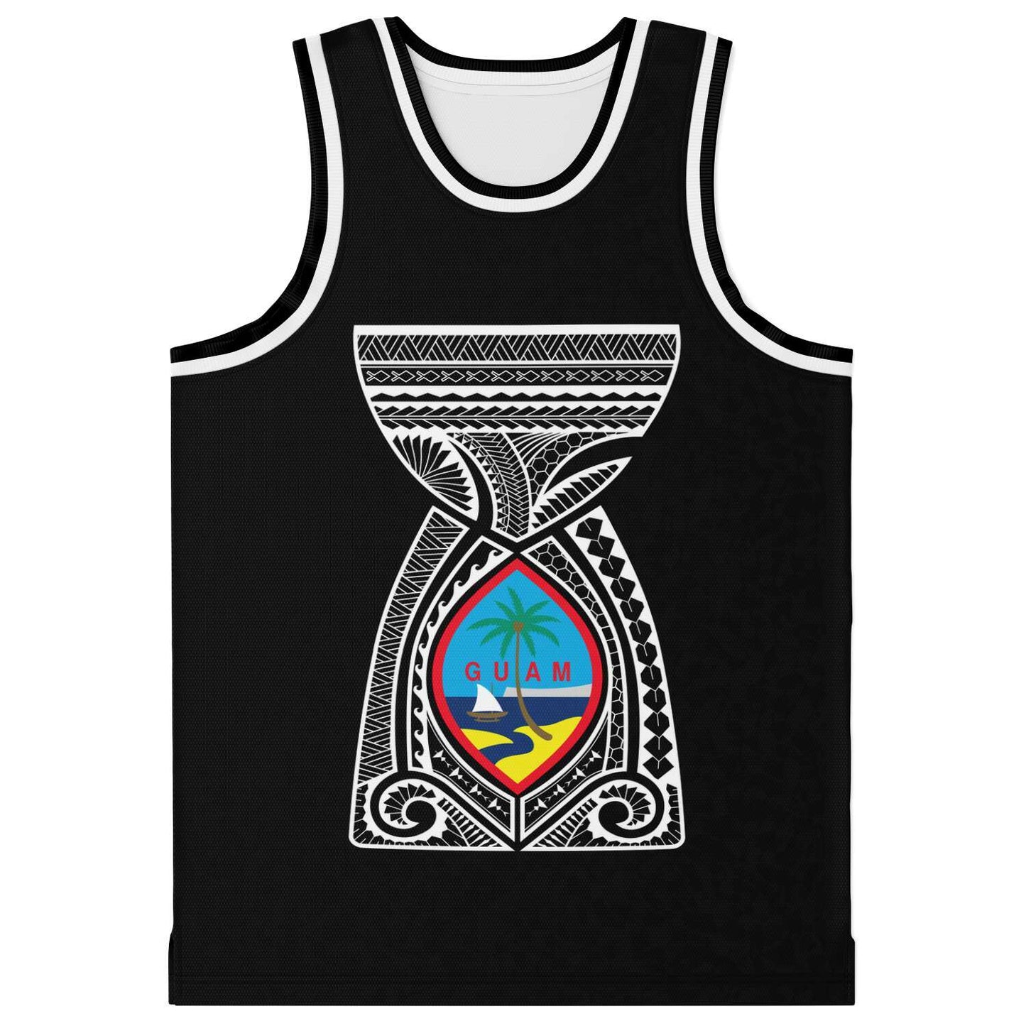 Guam Seal Latte Stone Tribal Basketball Jersey