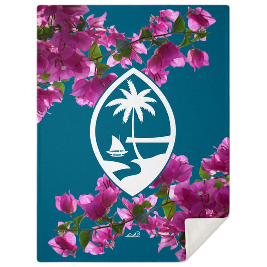 Guam Puti Tai Nobio Bougainvillea Microfleece Blanket