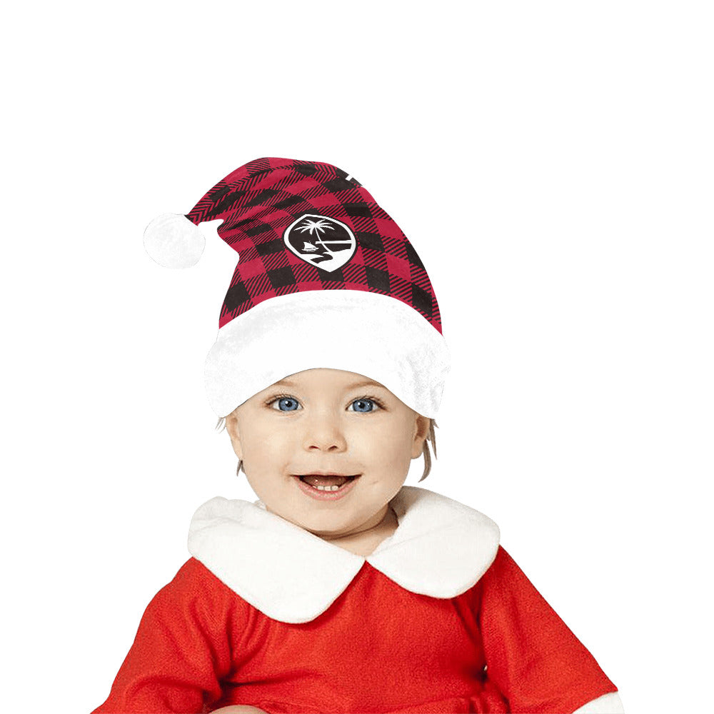 Guam Seal Buffalo Plaid Santa Hat
