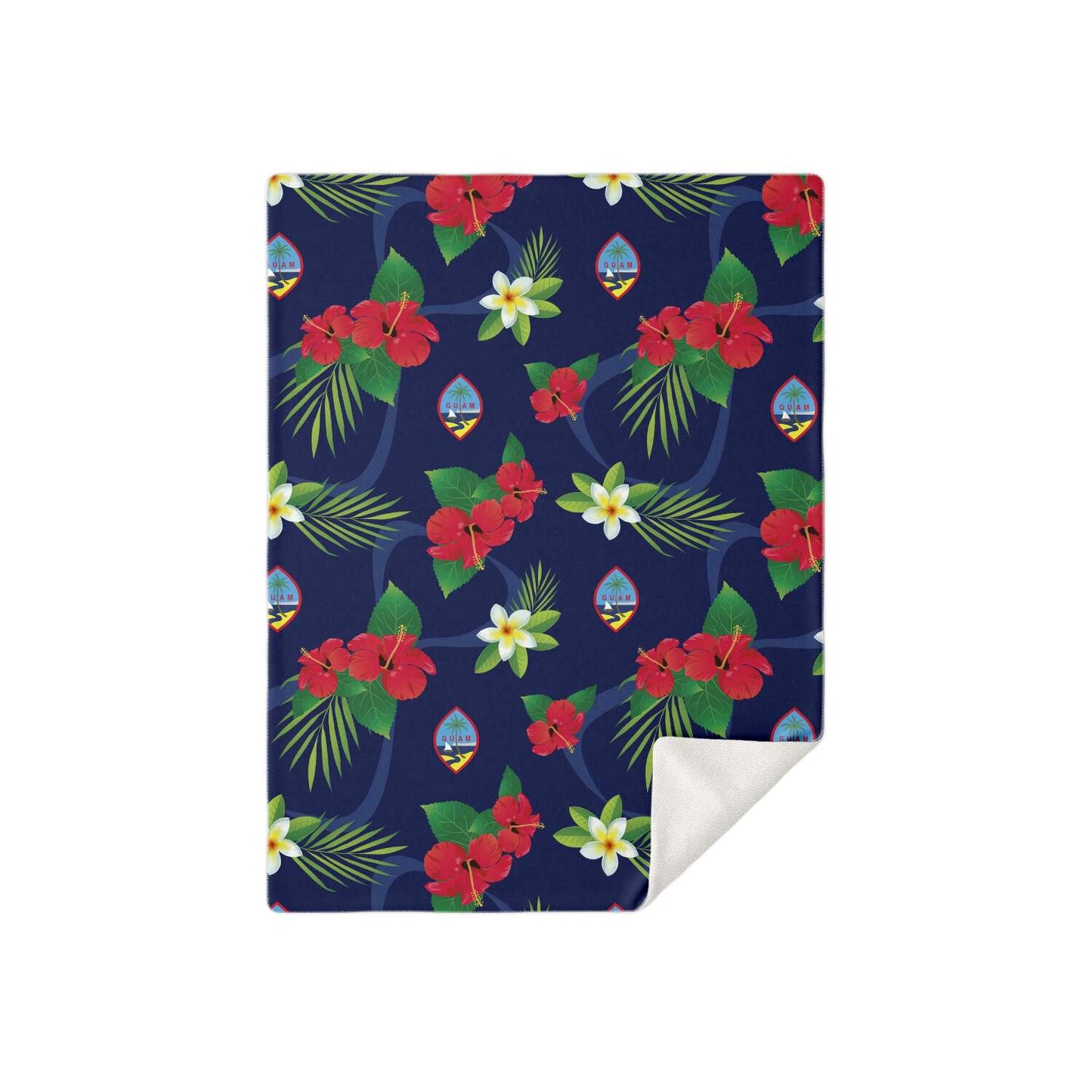 Guam Flag Flowers Microfleece Blanket