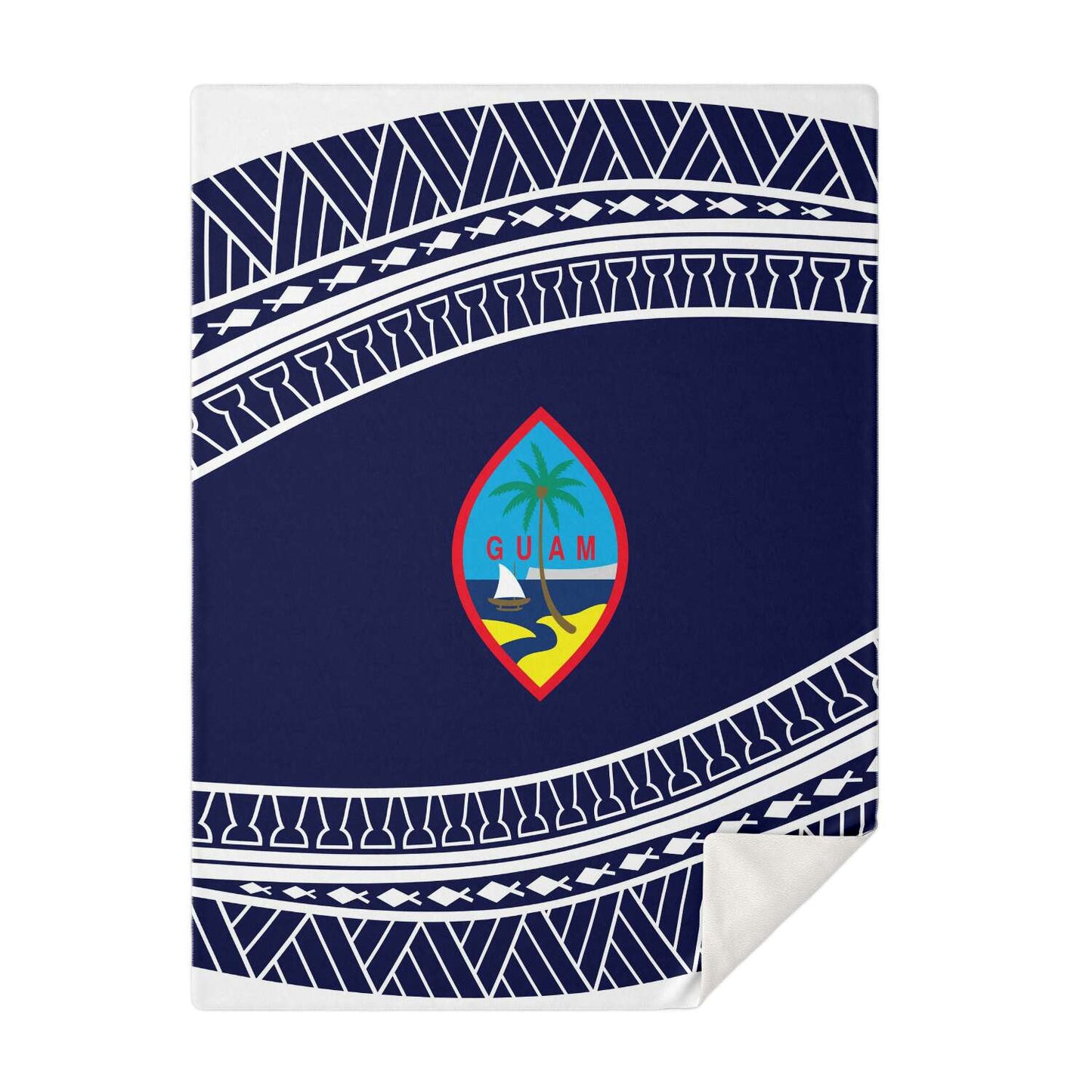 Guam Seal Tribal Blue Microfleece Blanket