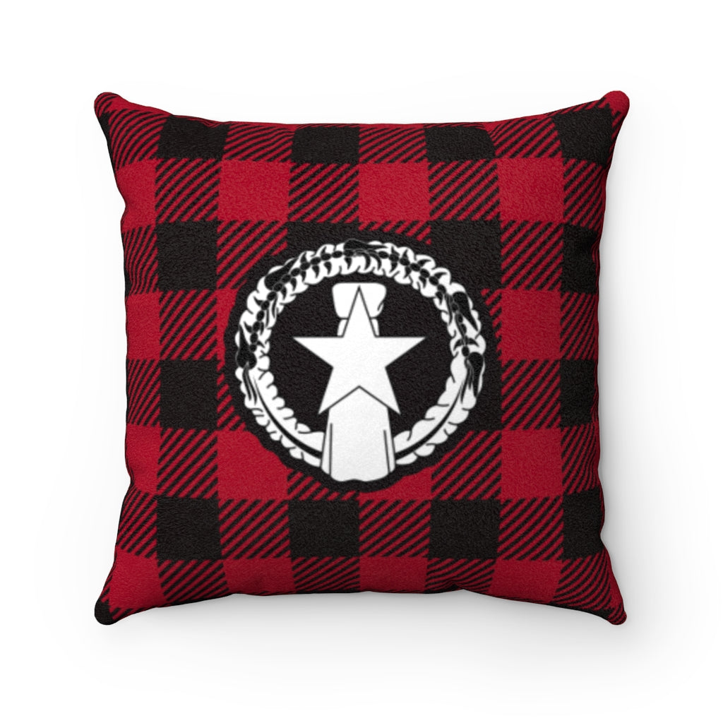 CNMI Buffalo Plaid Christmas Faux Suede Square Pillow Case