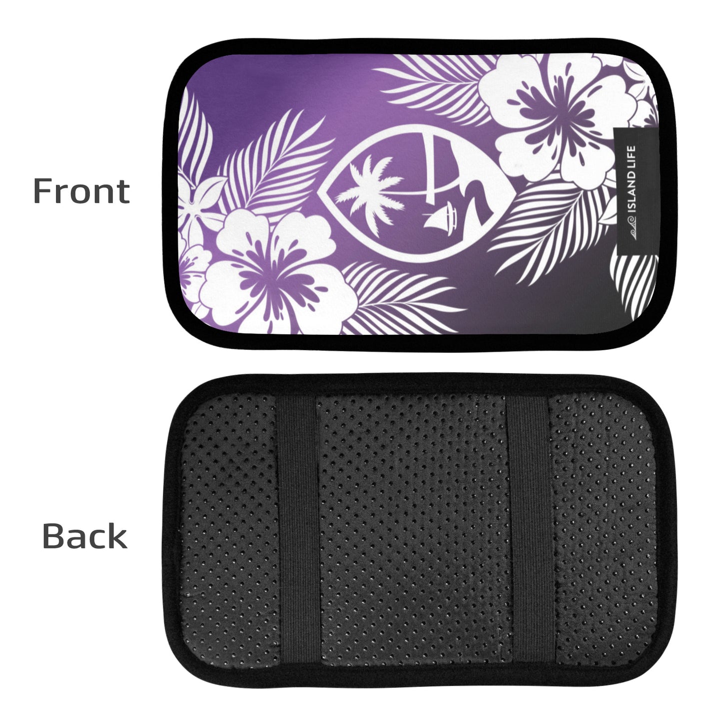 Guam Tropical Hibiscus Purple Car Armrest Cover