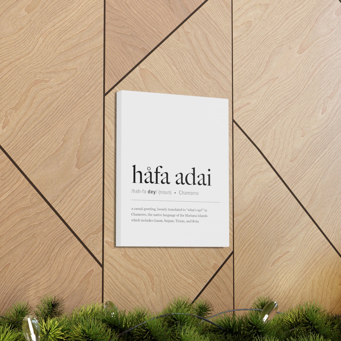 Hafa Adai Definition Chamorro Guam CNMI Canvas Gallery Wrap