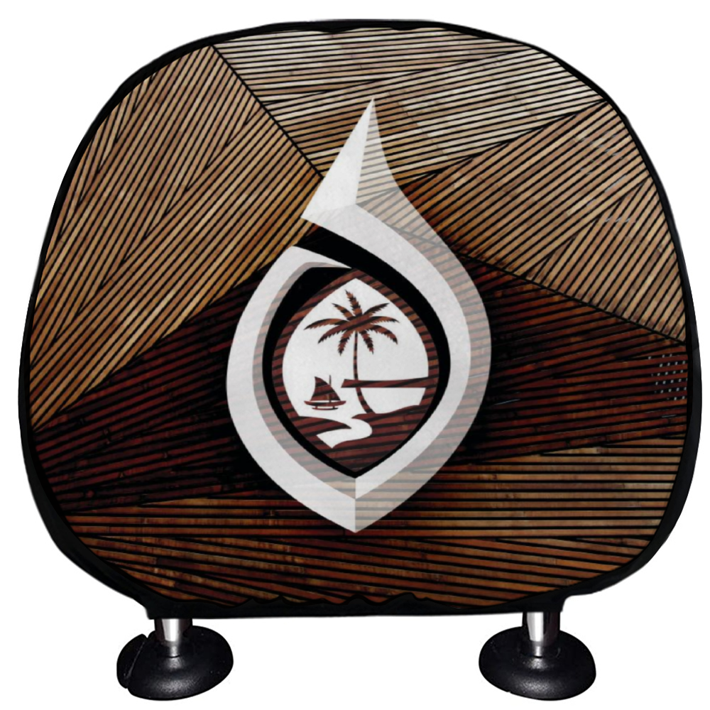 Guam Tribal Hook Car Headrest Cover (Set of 2)