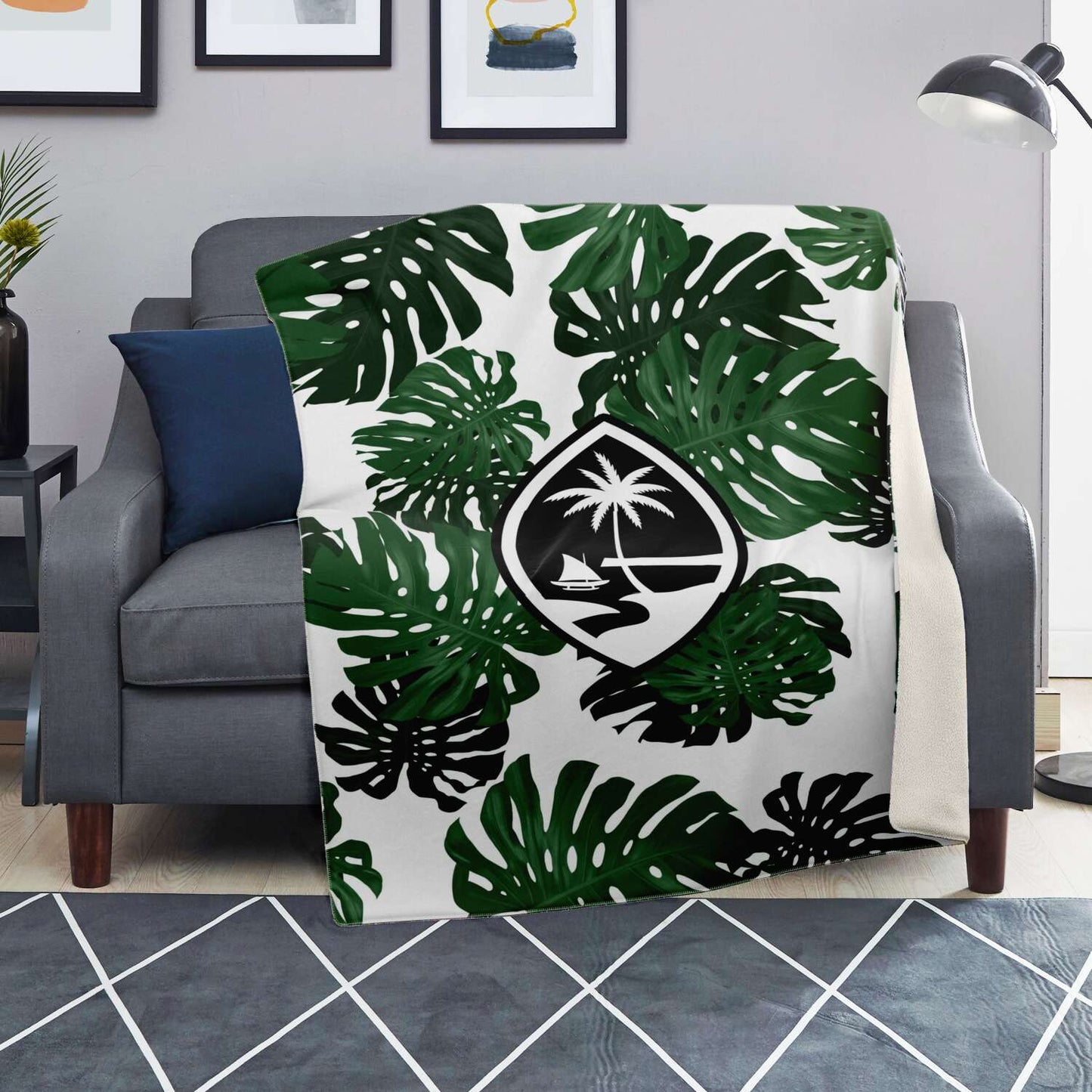 Guam Lemai Leaves Microfleece Blanket
