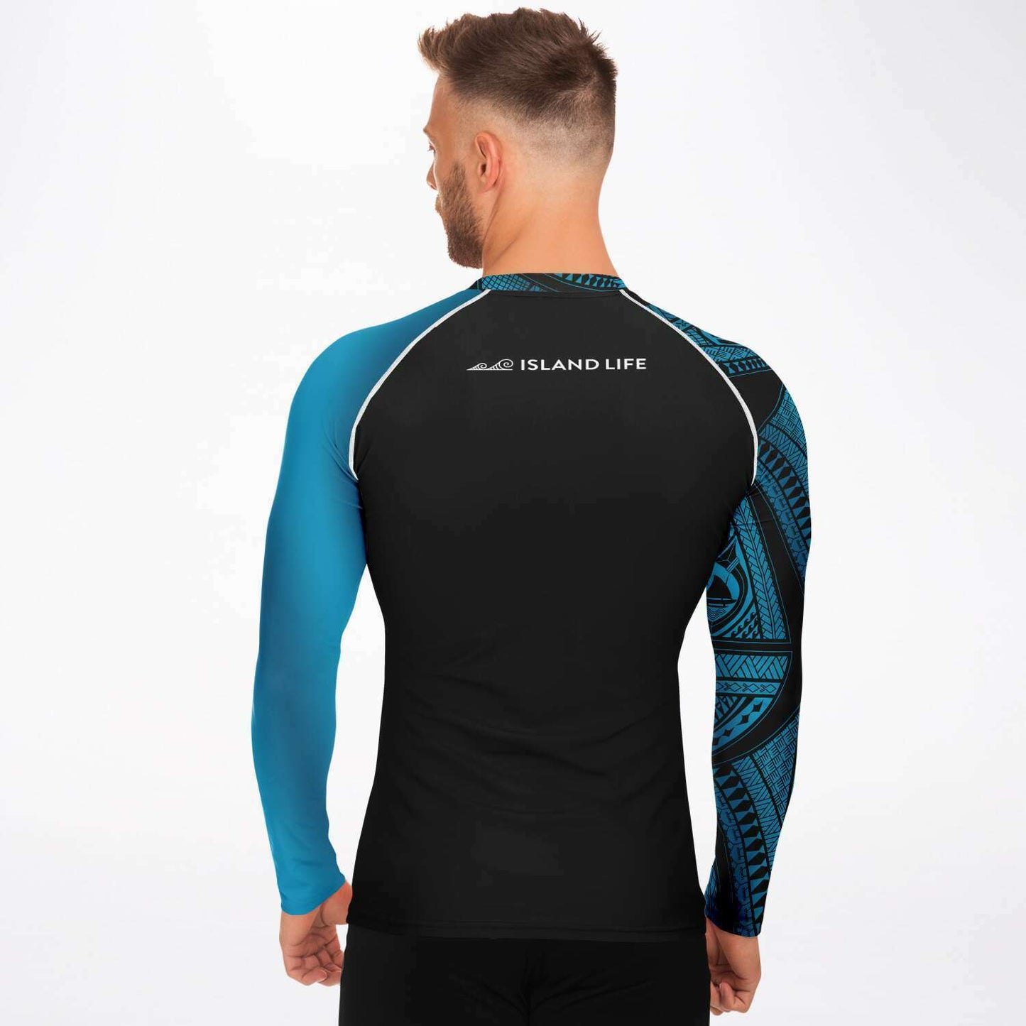 CNMI Tribal Men's Blue Rashguard