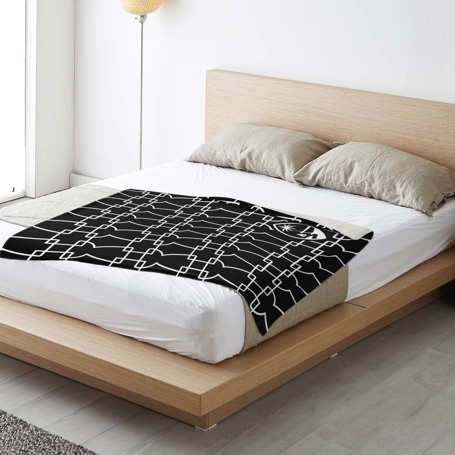 Geometric Latte Stone Guam Microfleece Blanket