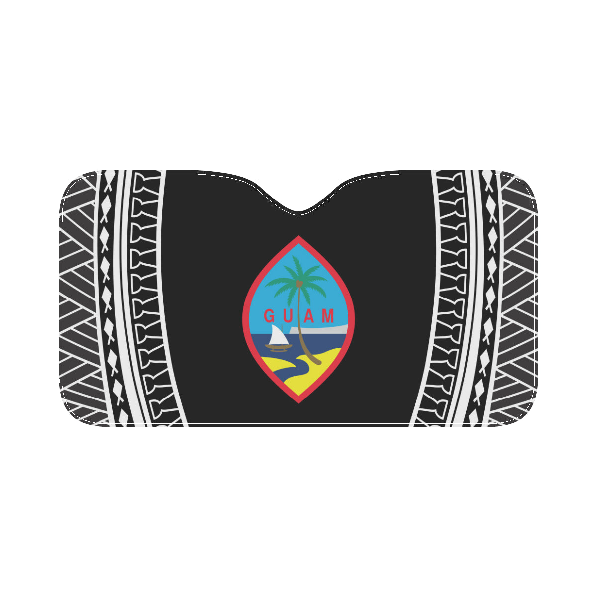 Guam Seal Tribal Black Car Sun Shade