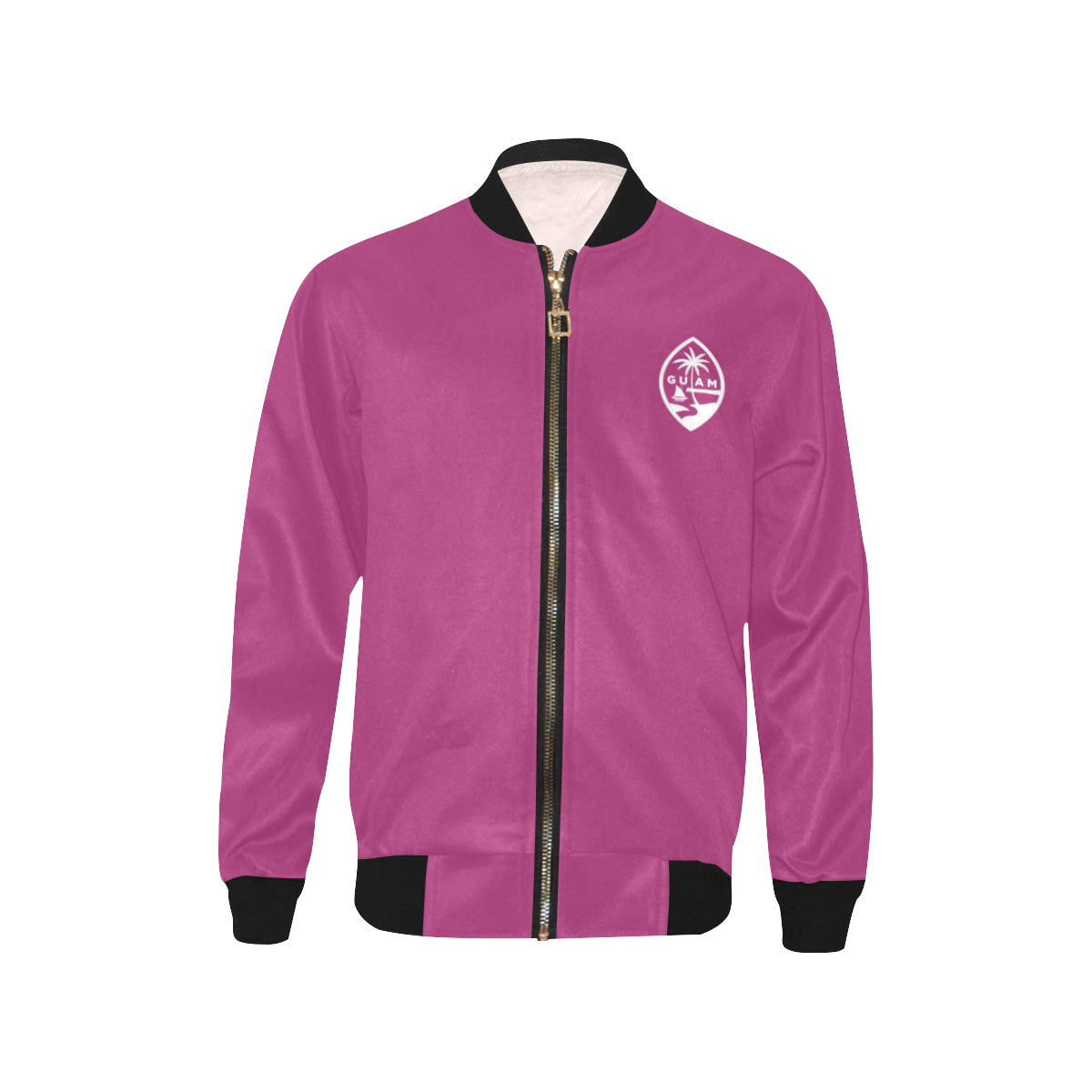 Kids Guam Map Fuchsia Bomber Jacket