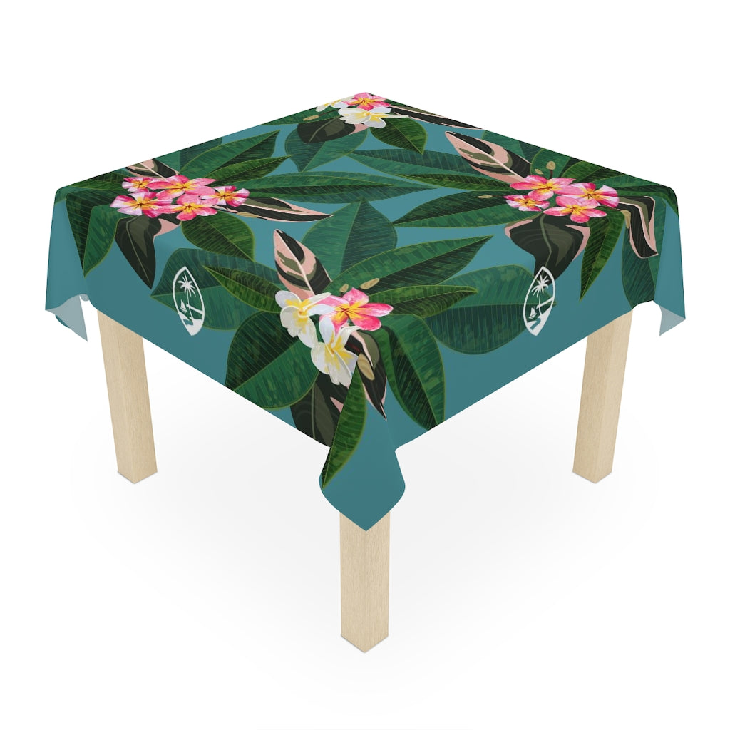 Guam Plumeria Blue Table Cloth