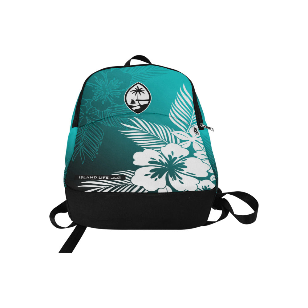 Guam Tropical Hibiscus Teal Laptop Backpack