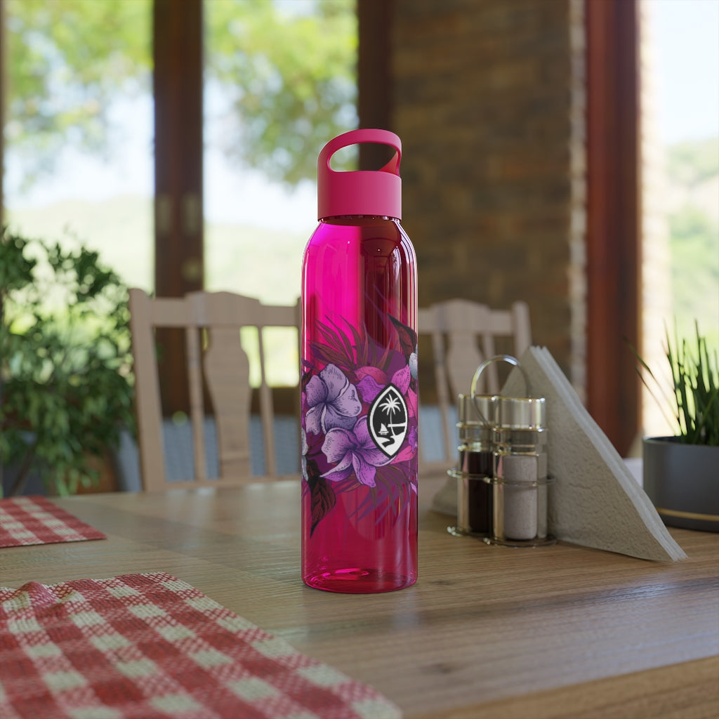Guam Vintage Hibiscus Sky Water Bottle