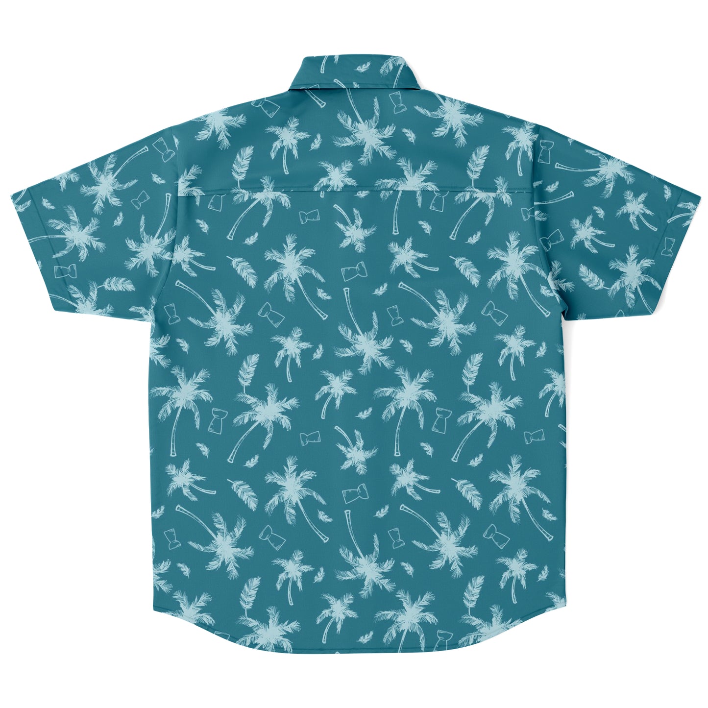 Latte Stone Coconut Trees Blue Button Down Shirt