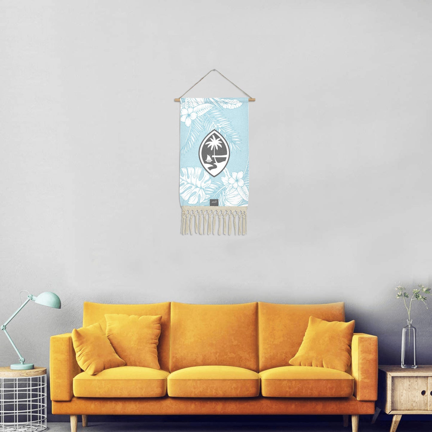 Guam Jungle Leaves Linen Hanging Poster