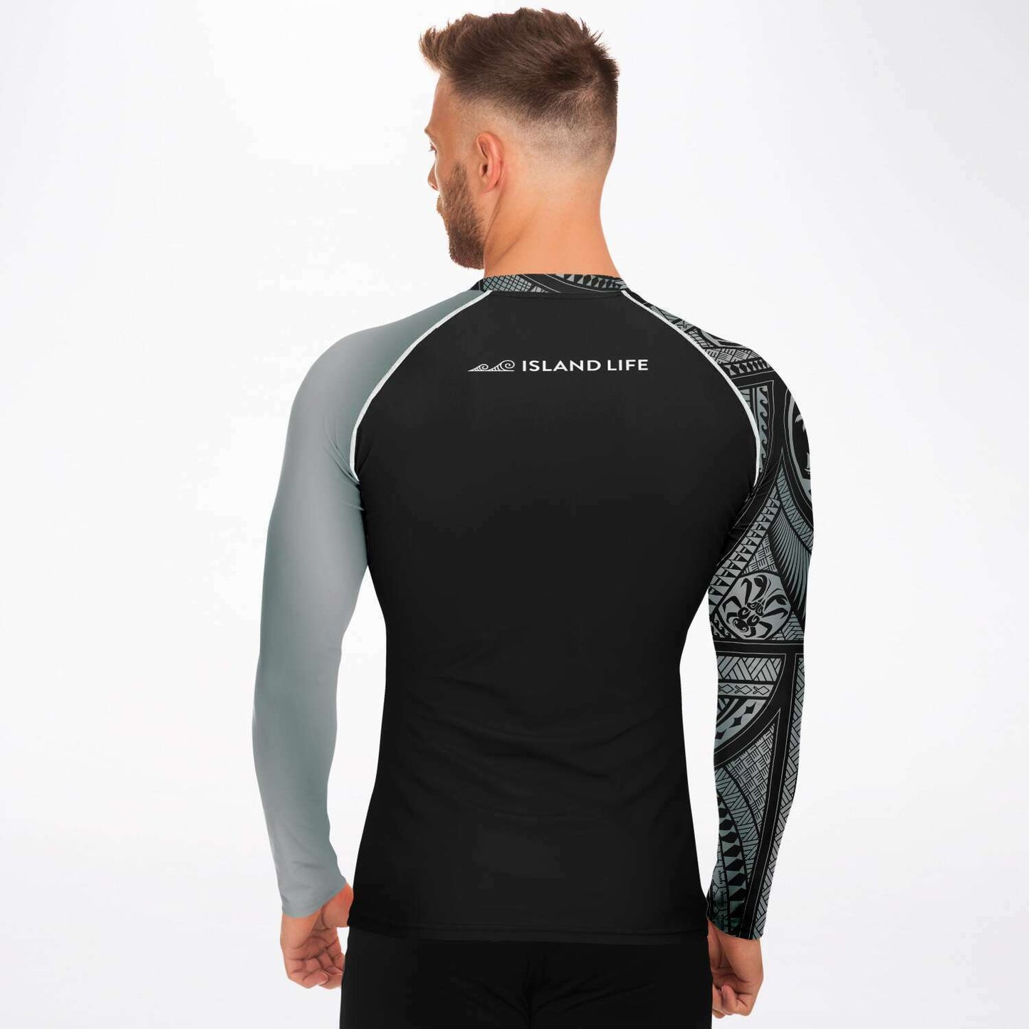 Guahan Tribal Men's Gray Rashguard