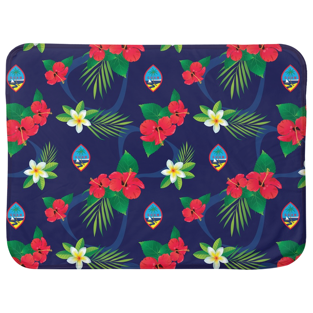Guam Flag Flowers Baby Sherpa Blanket