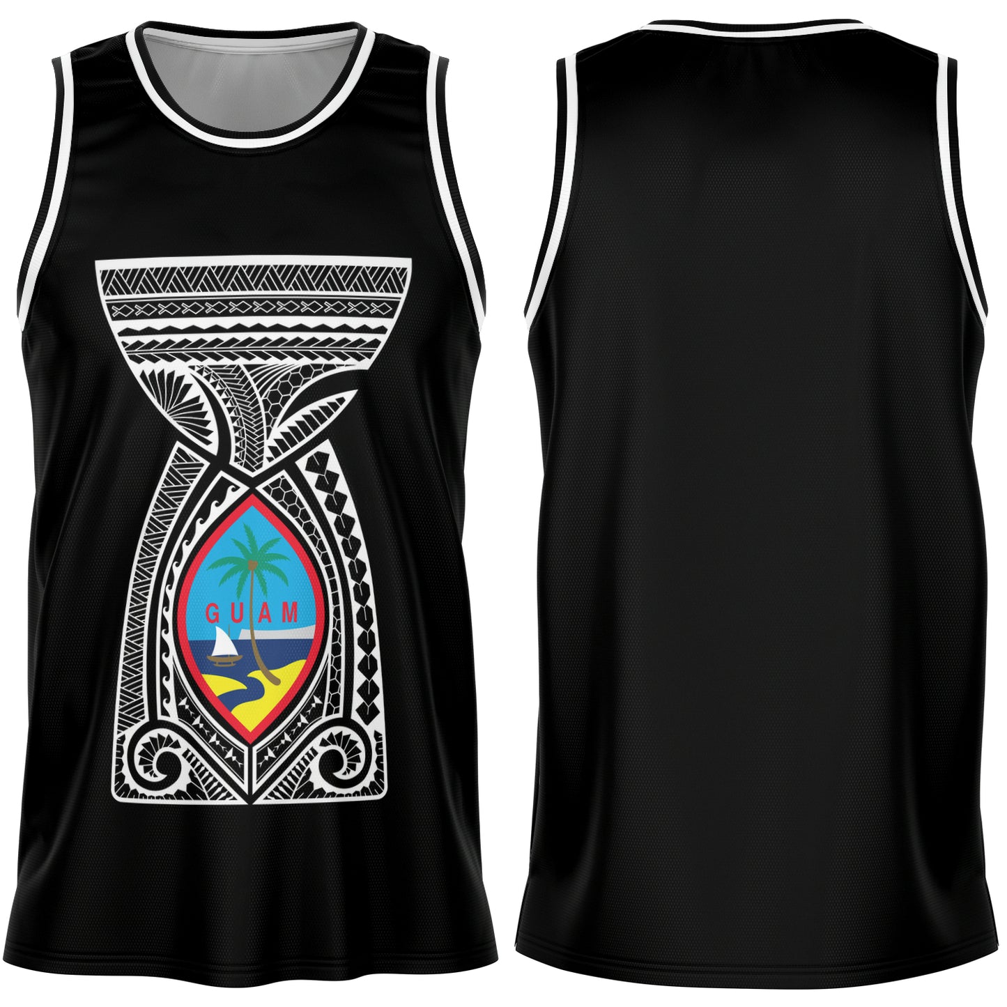 Guam Seal Latte Stone Tribal Basketball Jersey
