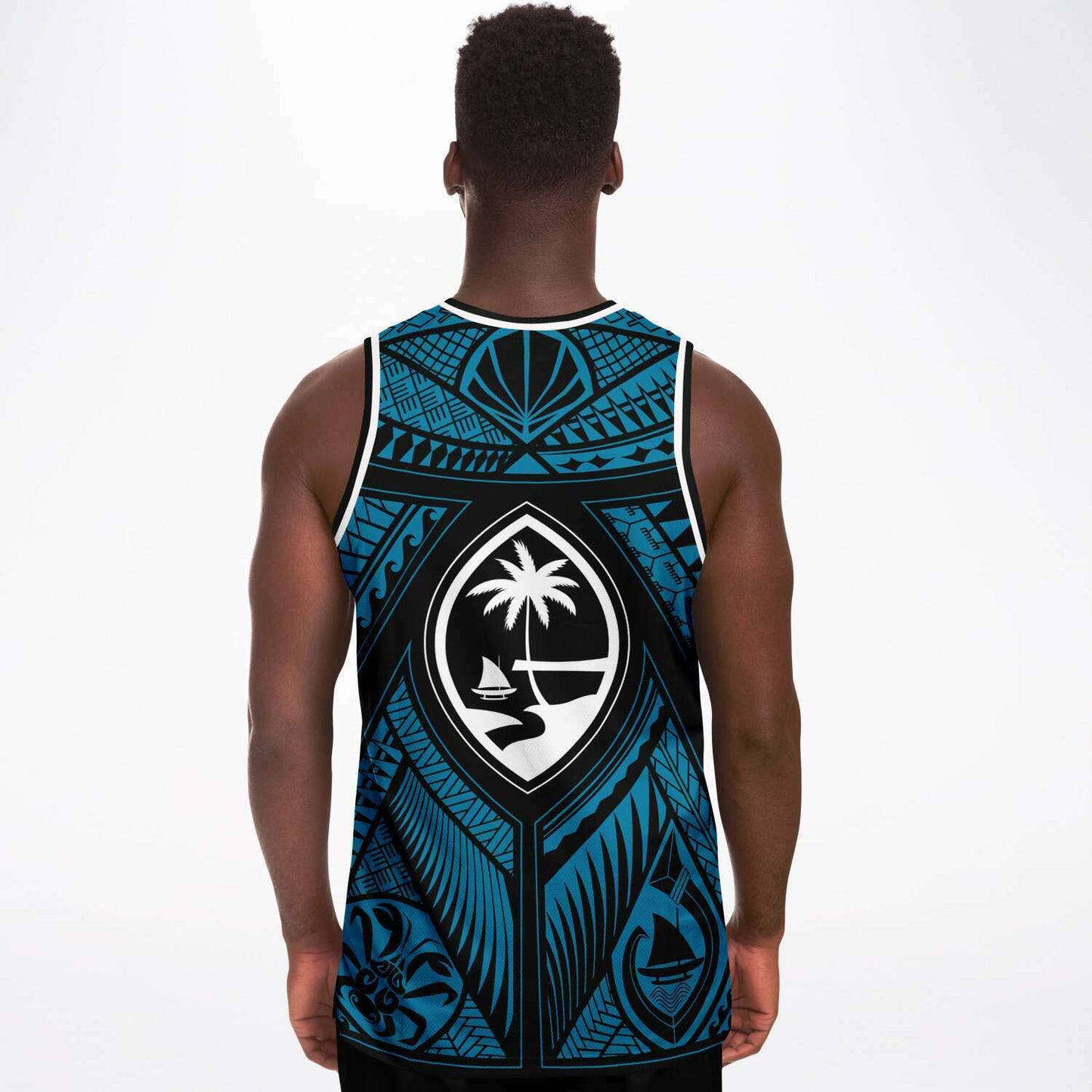Guahan Tribal Blue Basketball Jersey