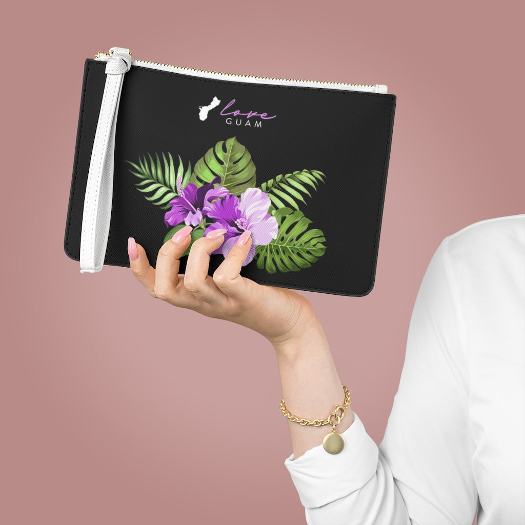 Love Guam Purple Clutch Bag