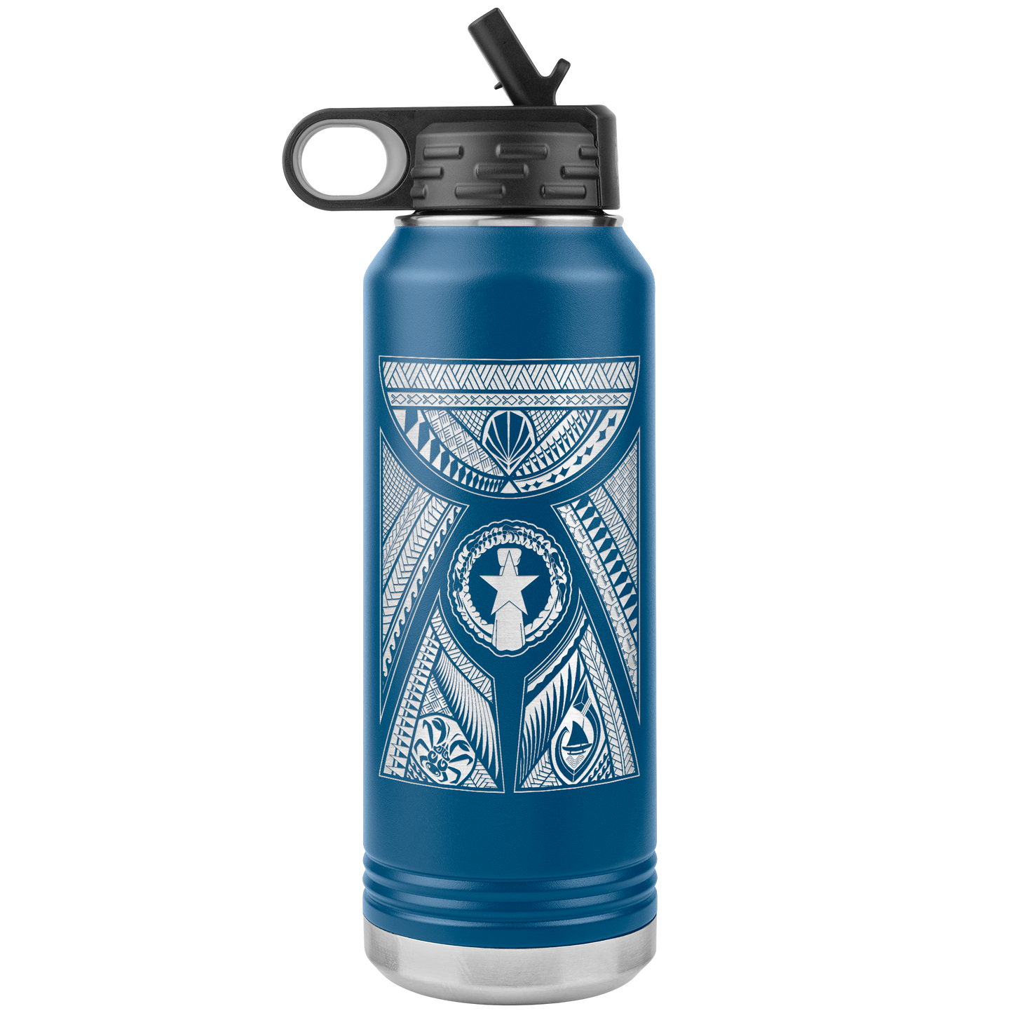 CNMI Latte Stone Tribal 32oz Water Bottle Tumbler