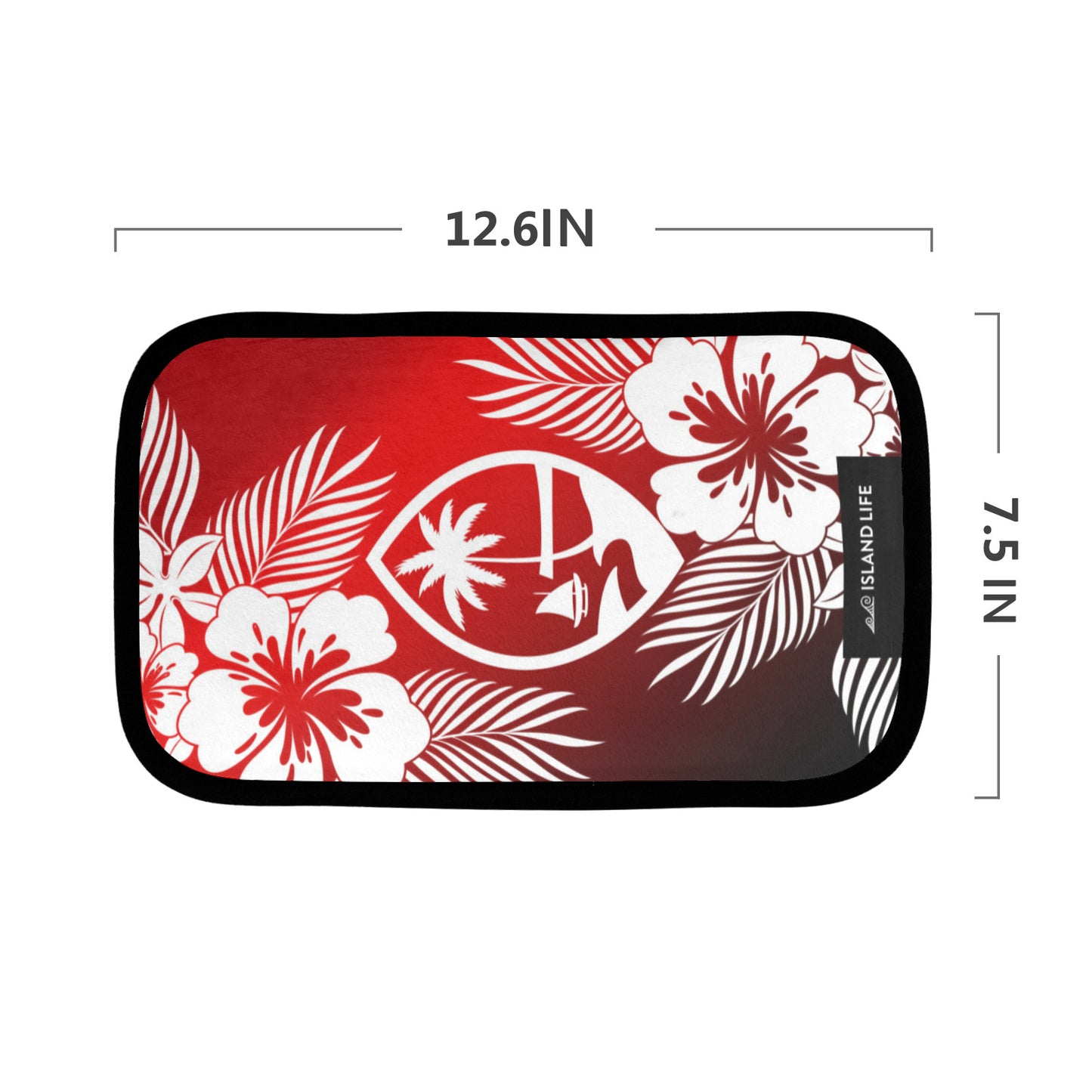 Guam Tropical Hibiscus Red Car Armrest Cover