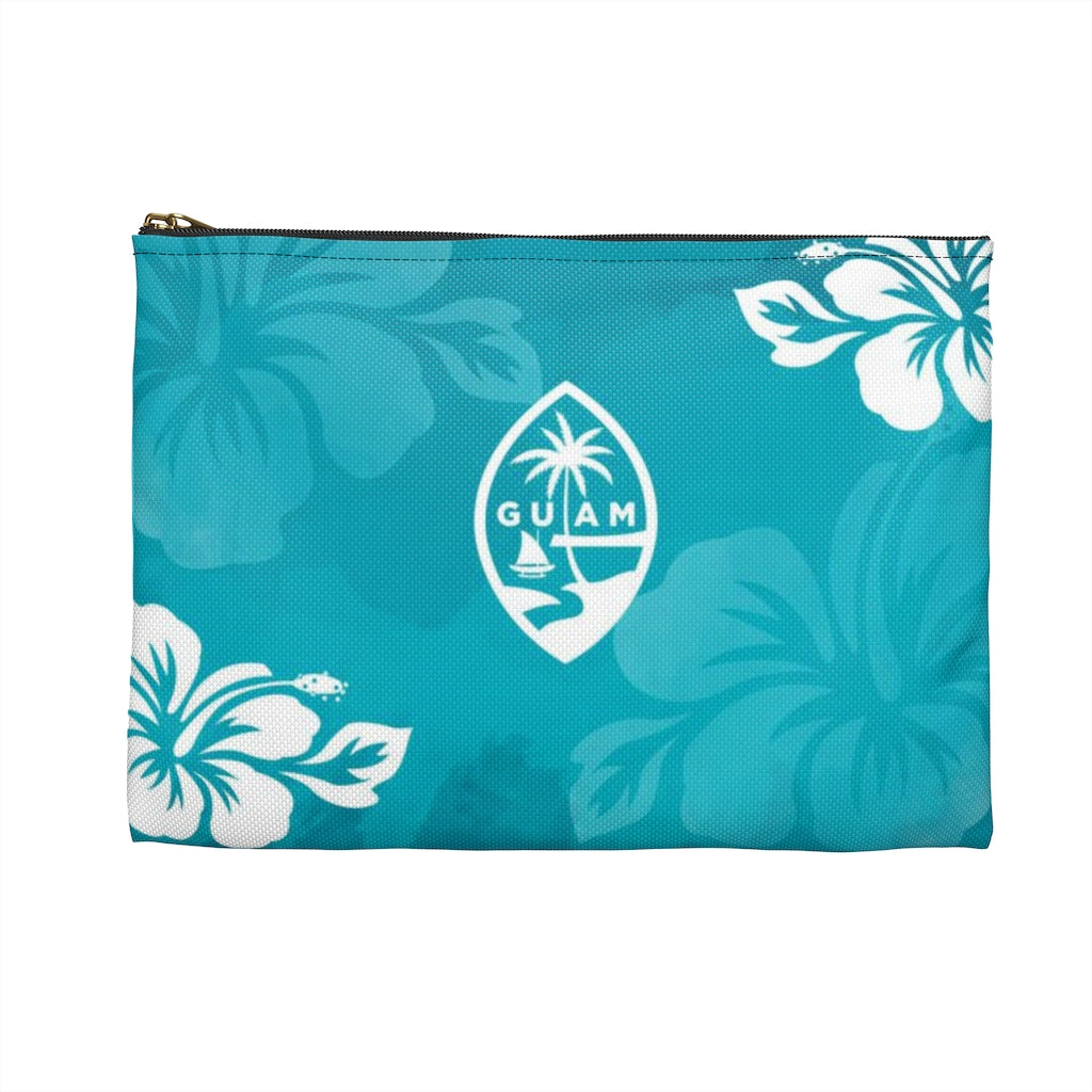 Hafa Adai Guam Chamorro Hibiscus Accessories Blue Carry All Pouch