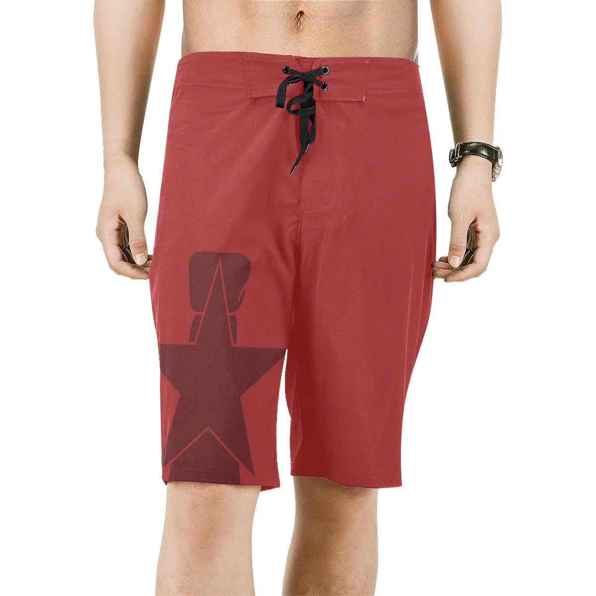 CNMI Seal Saipan Red Men's All Over Print Board Shorts