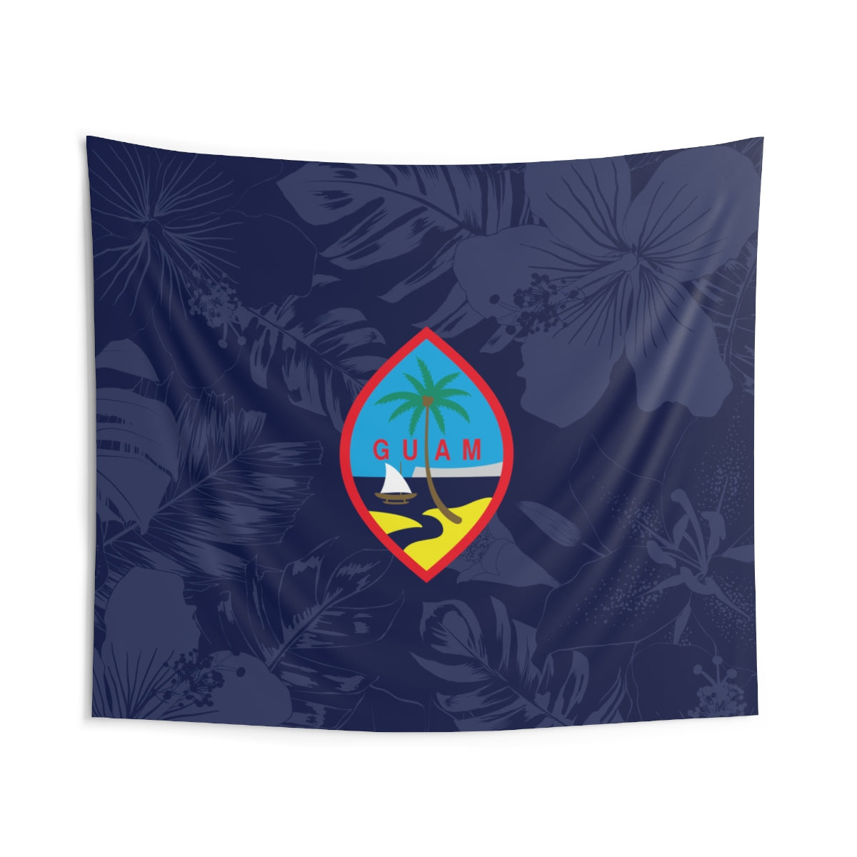 Guam Flag Hibiscus Indoor Wall Tapestry