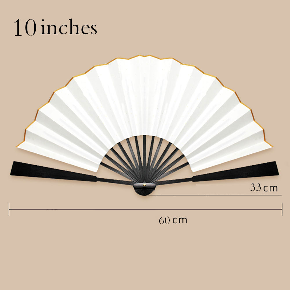 Guam Hibiscus Paradise White Spun Silk Folding Fan