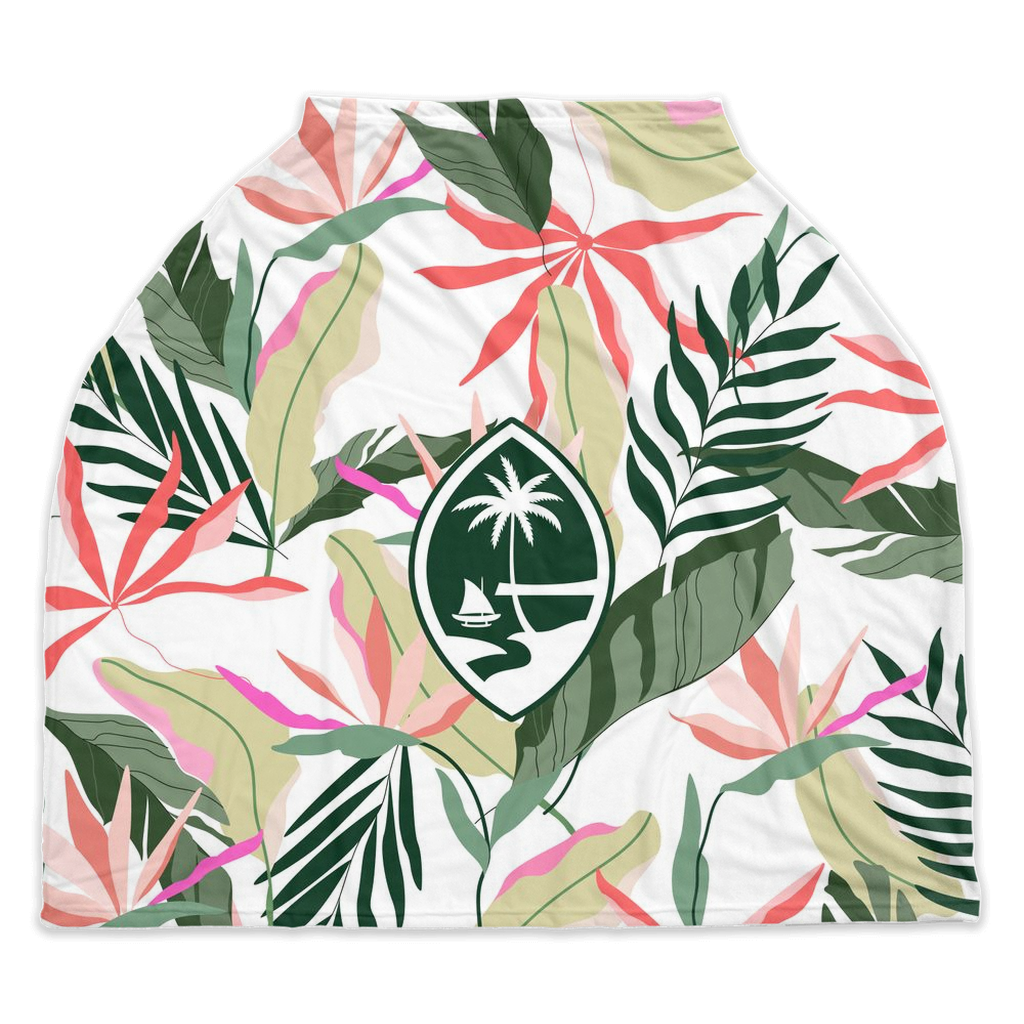 Guam White Birds of Paradise Nursing Car Seat Cover