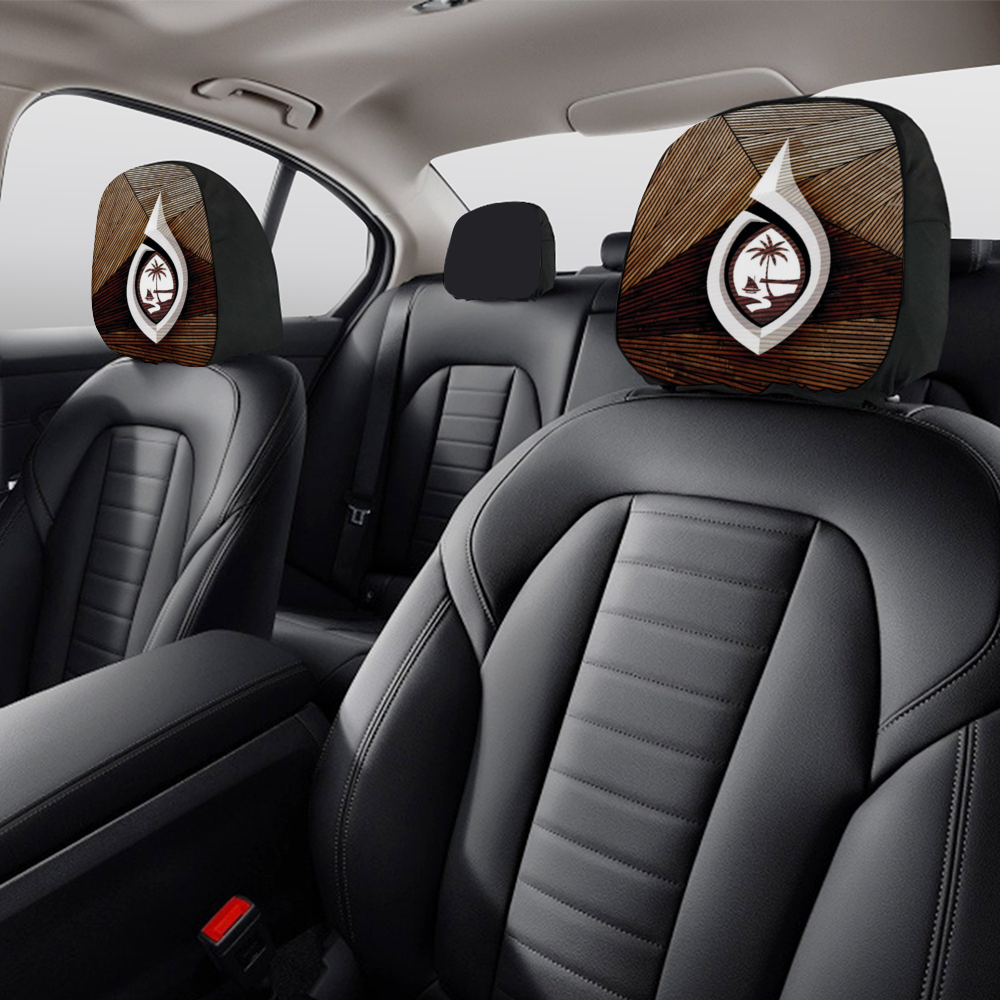 Guam Tribal Hook Car Headrest Cover (Set of 2)
