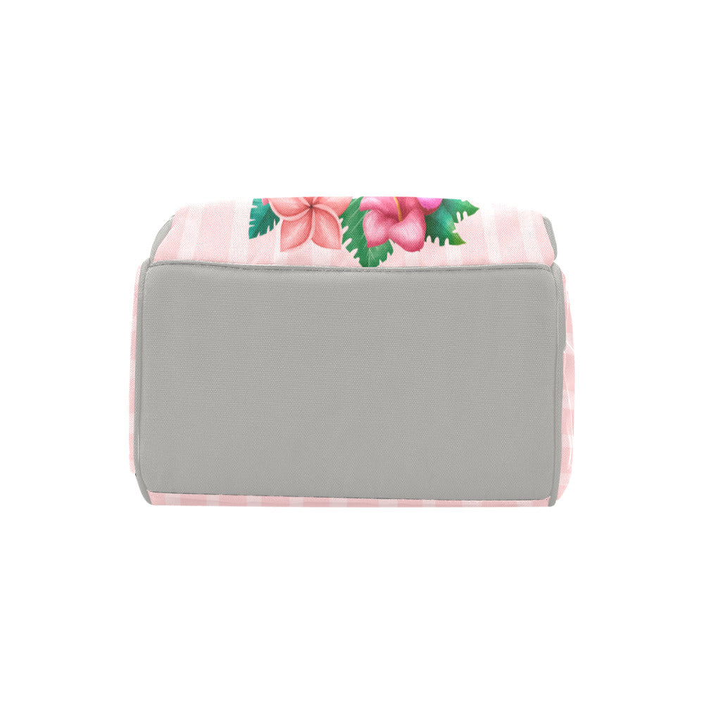 Guam Seal Pink Floral Baby Diaper Backpack Bag
