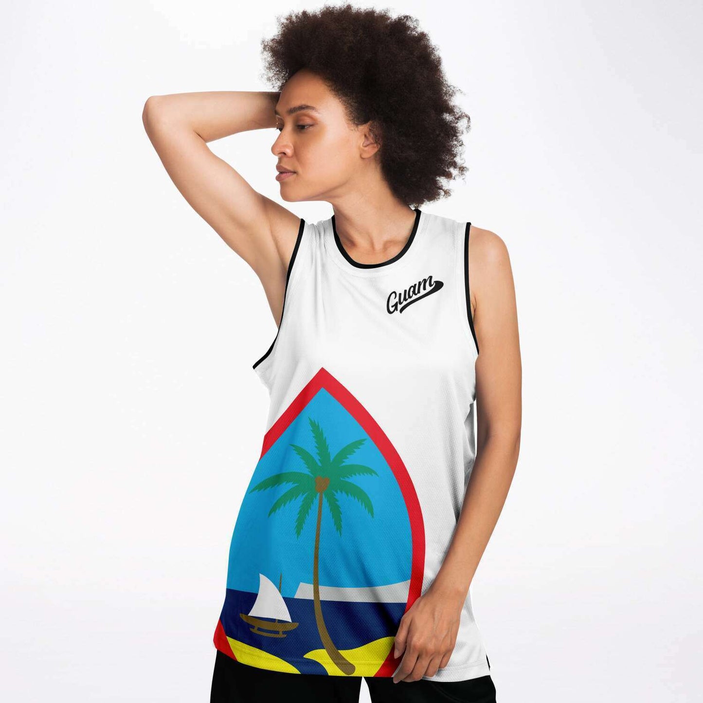 Guam Seal White Basketball Jersey