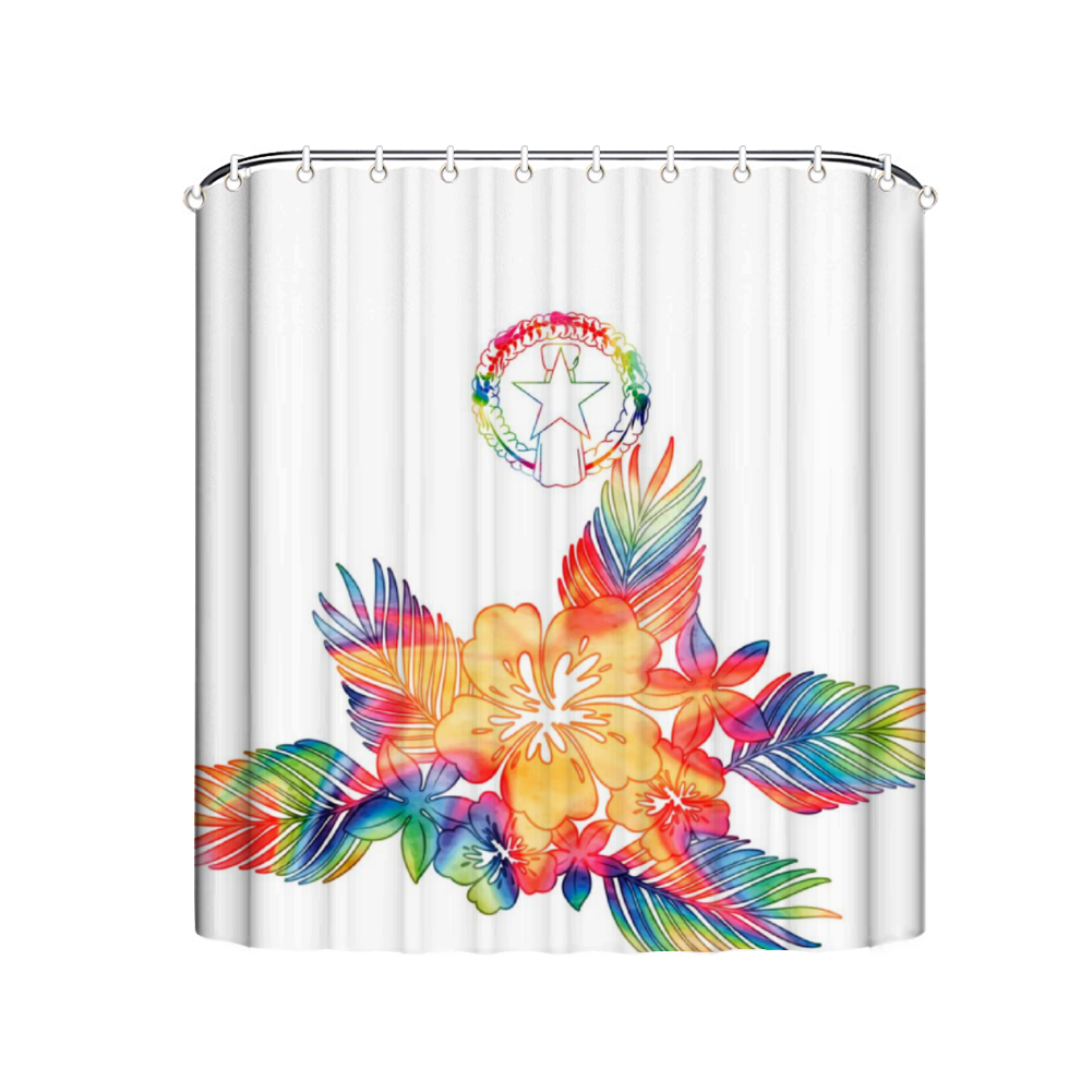 CNMI Tropical Hibiscus Tie Dye Shower Curtain