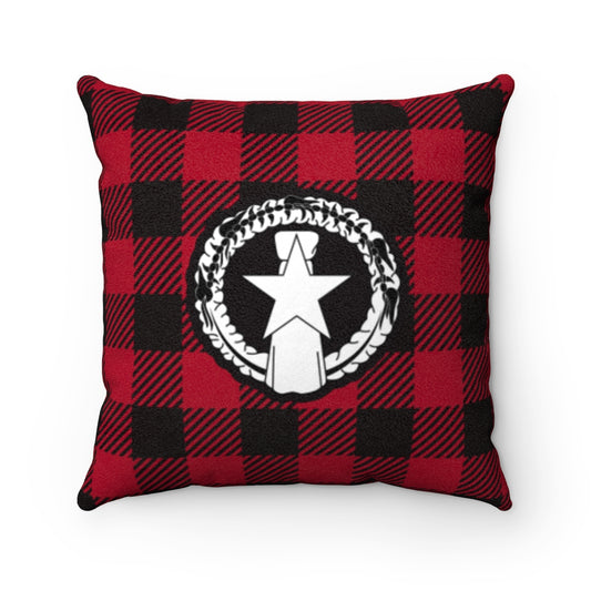 CNMI Buffalo Plaid Christmas Faux Suede Square Pillow Case