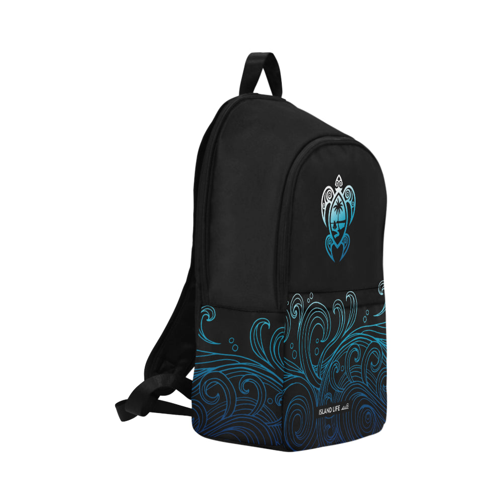 Guam Turtle Black Ombre Waves Laptop Backpack
