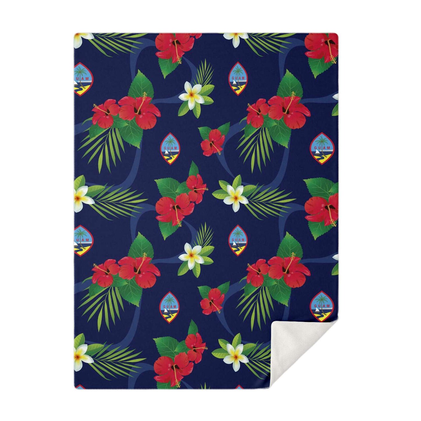 Guam Flag Flowers Microfleece Blanket