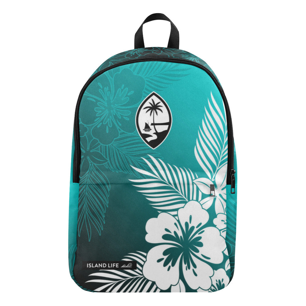 Guam Tropical Hibiscus Teal Laptop Backpack