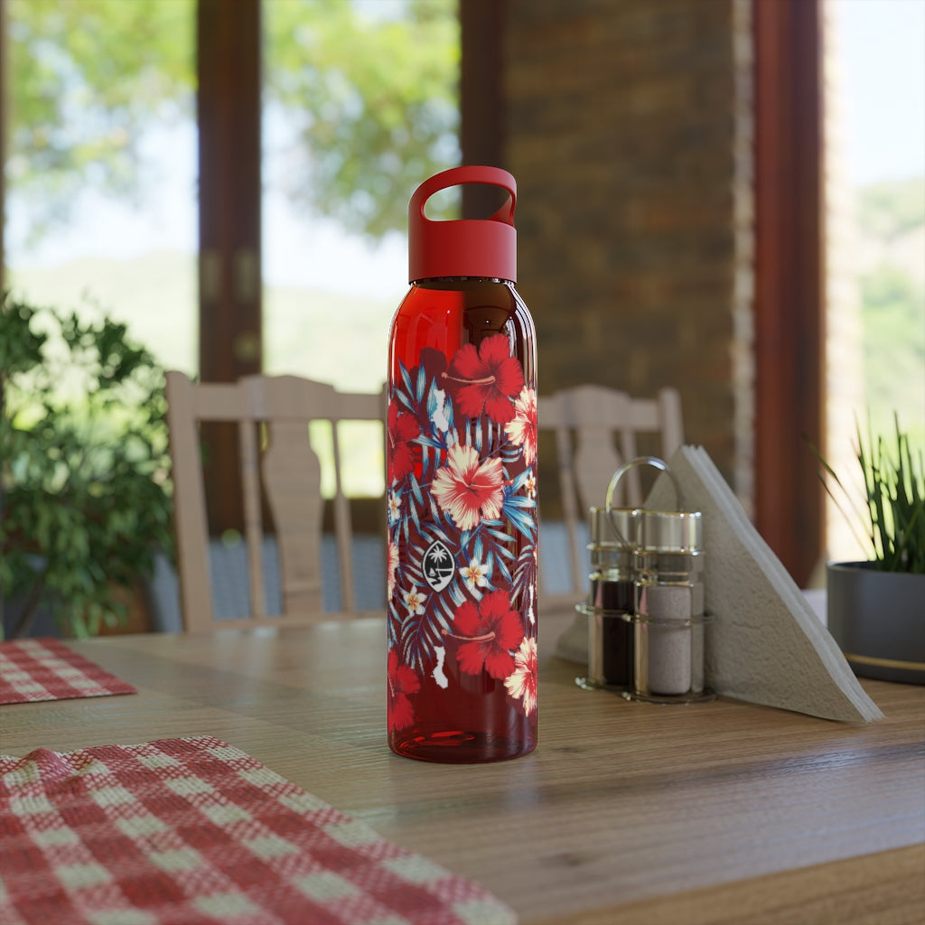 Guam Tropical Floral Sky Water Bottle