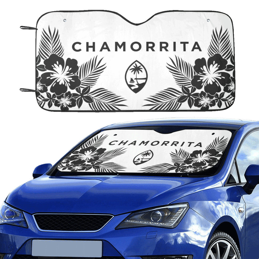 Chamorrita Guam Tropical Hibiscus White Car Sun Shade