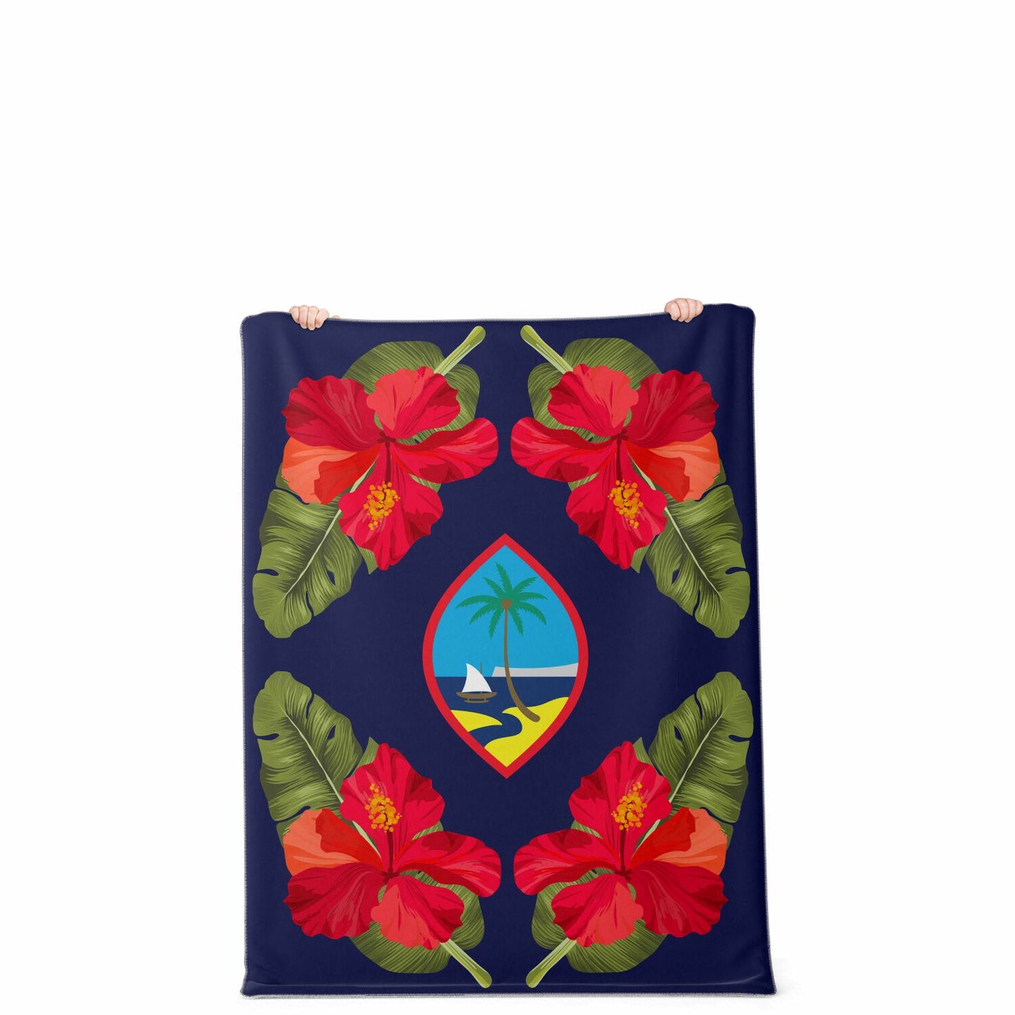 Guam Seal Hibiscus Paradise Microfleece Blanket