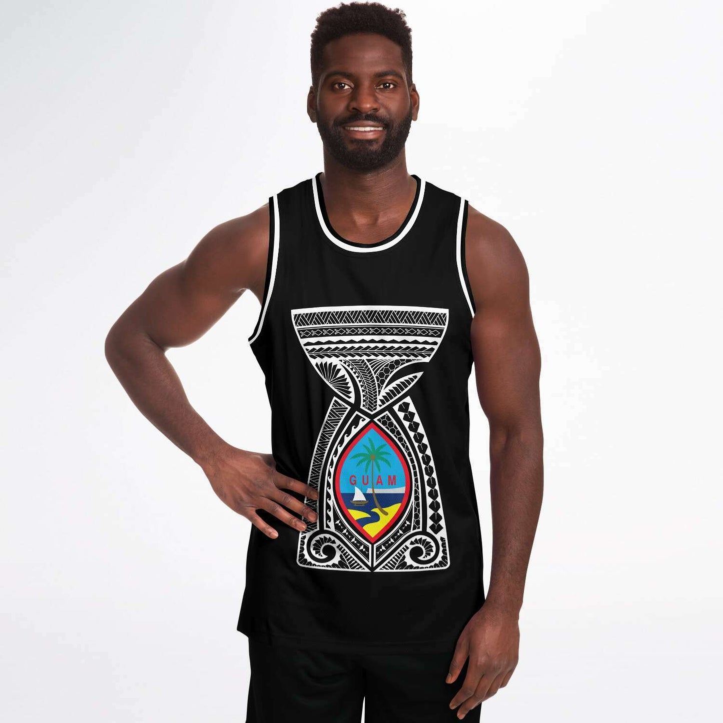 Guam Seal Latte Stone Tribal Basketball Jersey