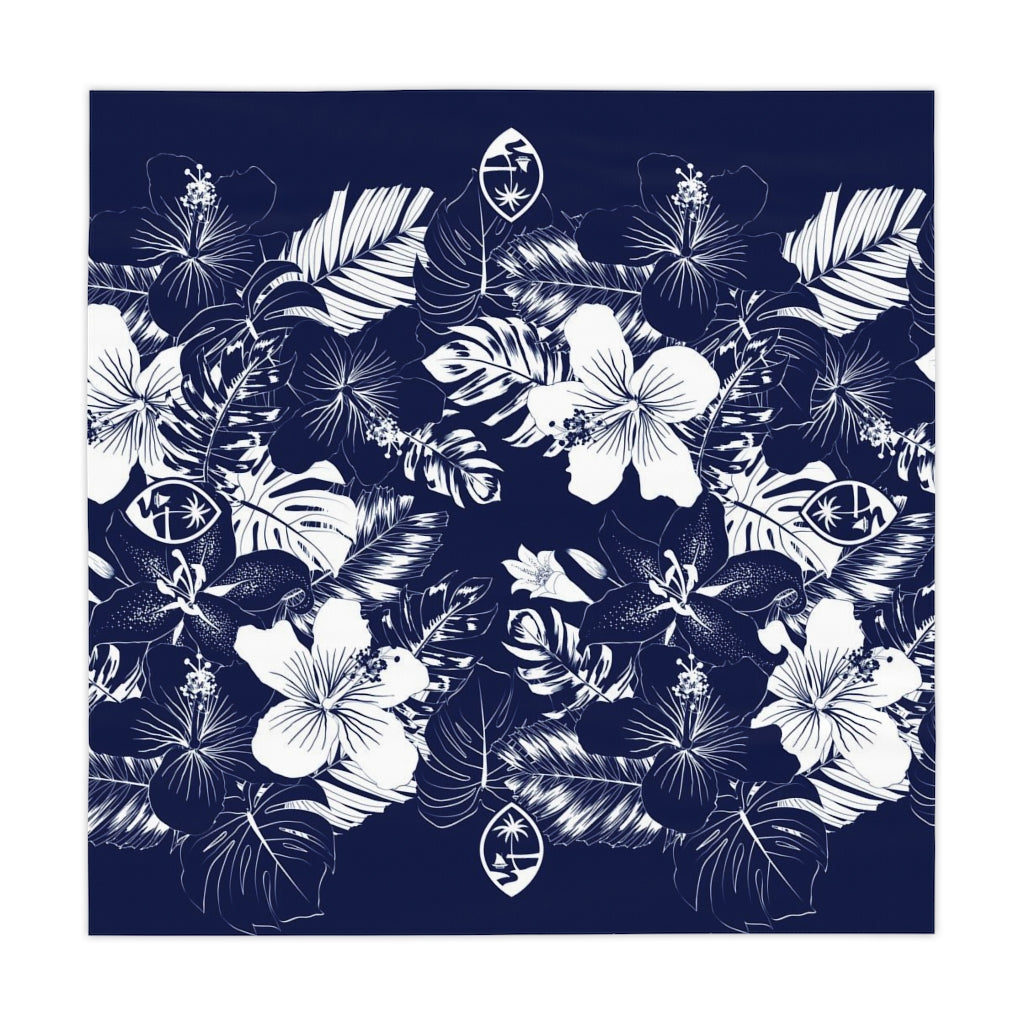 Guam Hibiscus Blue Table Cloth