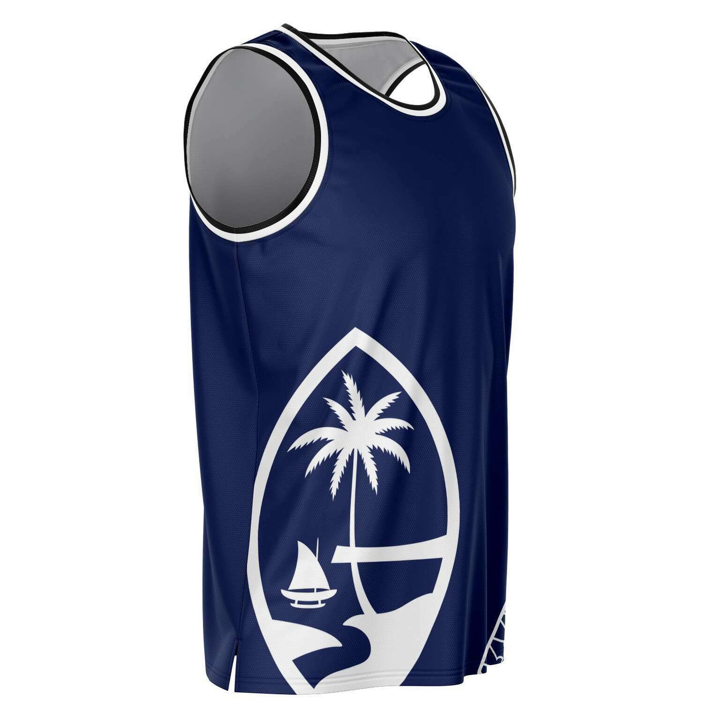 Guam Seal Tribal Blue Basketball Jersey