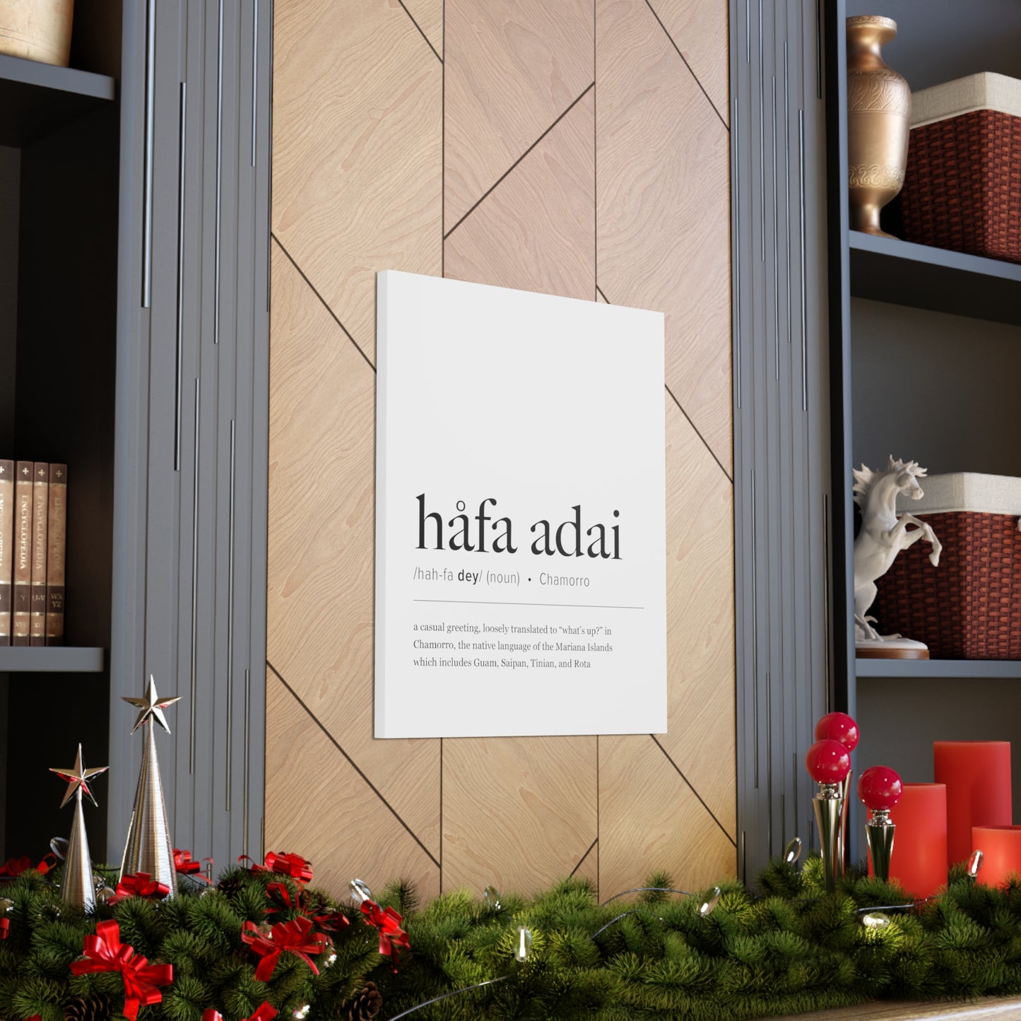 Hafa Adai Definition Chamorro Guam CNMI Canvas Gallery Wrap